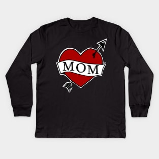 MOM - old school tattoo style Kids Long Sleeve T-Shirt